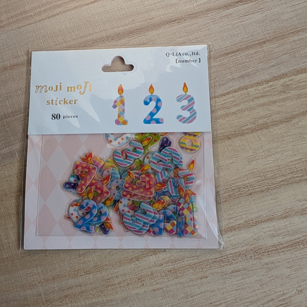 Moji Moji Number Sticker Set - Multicolor New